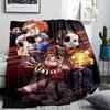1PC Chibi Chucky Freddy Krueger Print Flannel Blanket, High quality All Seasons, Home Decor, Warmth and Comfort, Perfect for Christmas Gifts