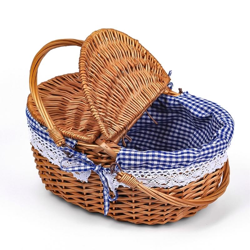 Convenience Kids Gift Storage Basket Simulation Rattans Desktop Elegant Basket for Camping Trip and Relaxing Days