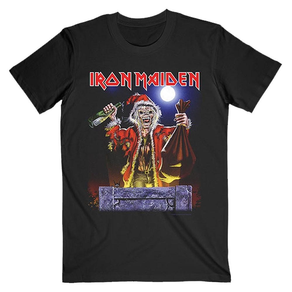 Men's Iron Maiden No Prayer For Christmas (Back Print) Slim Fit T-shirt Small