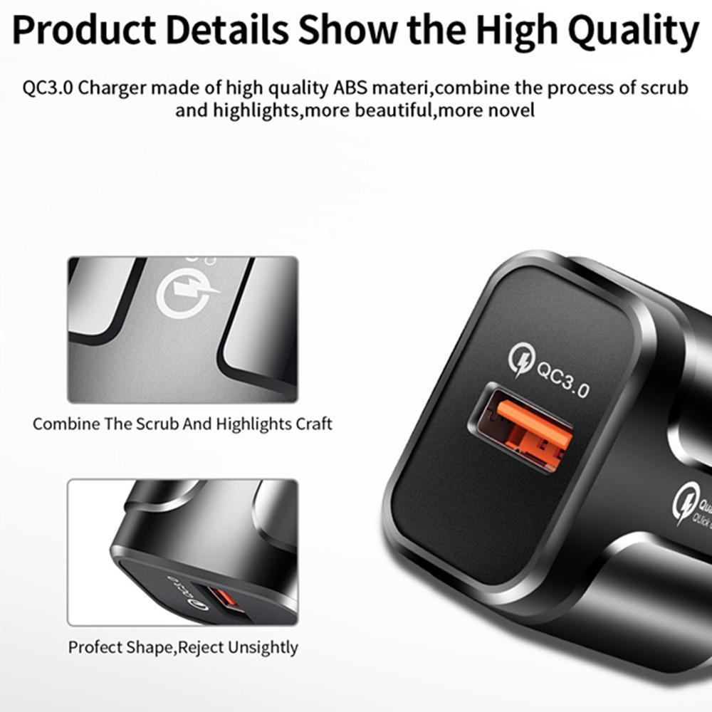 Mobile Phone Travel Charger QC3.0 Single Port Fast USB Charging Adapter