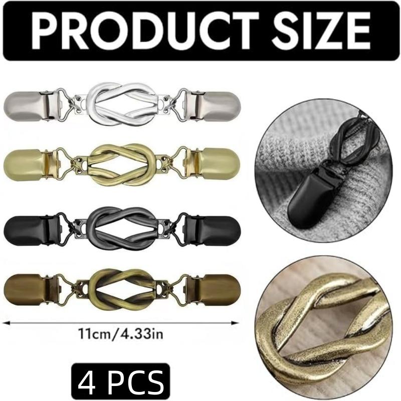 4 шт. Зажимы для одежды Металлические регулируемые зажимы для свитера, шали, кардигана Затяжки 4pcs