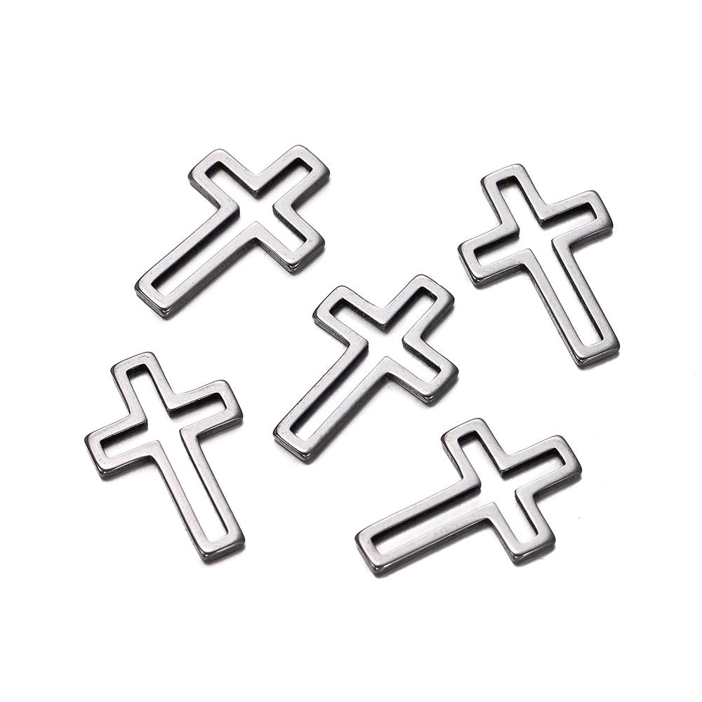 10pcs Stainless Steel Geometric Star Cross Round Frame Earrings Charms Connectors for Necklaces Earrings Jewelry Making Supplies