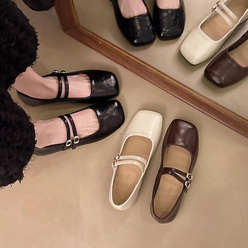 Dámské baleríny Mary Jane 2025: Pohodlné kožené boty s měkkou podrážkou na jaro a podzim