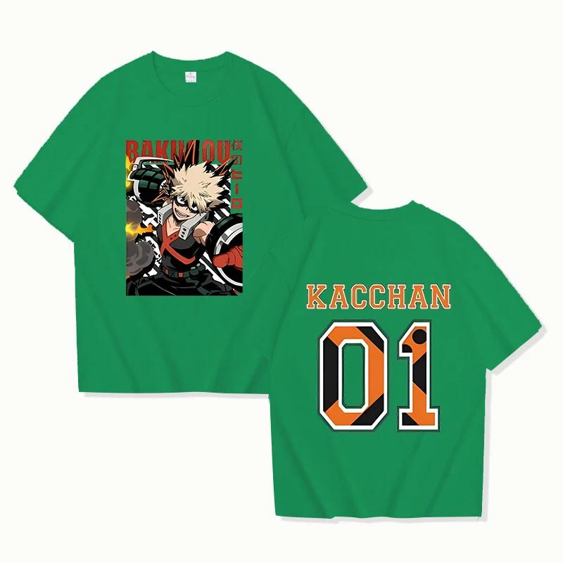 

Hot Anime Bakugou Katsuki 01 Printing T-shirt Women Men Fashion Short Sleeve Street Casual Personality Y2k Summer T-shirt 4XL