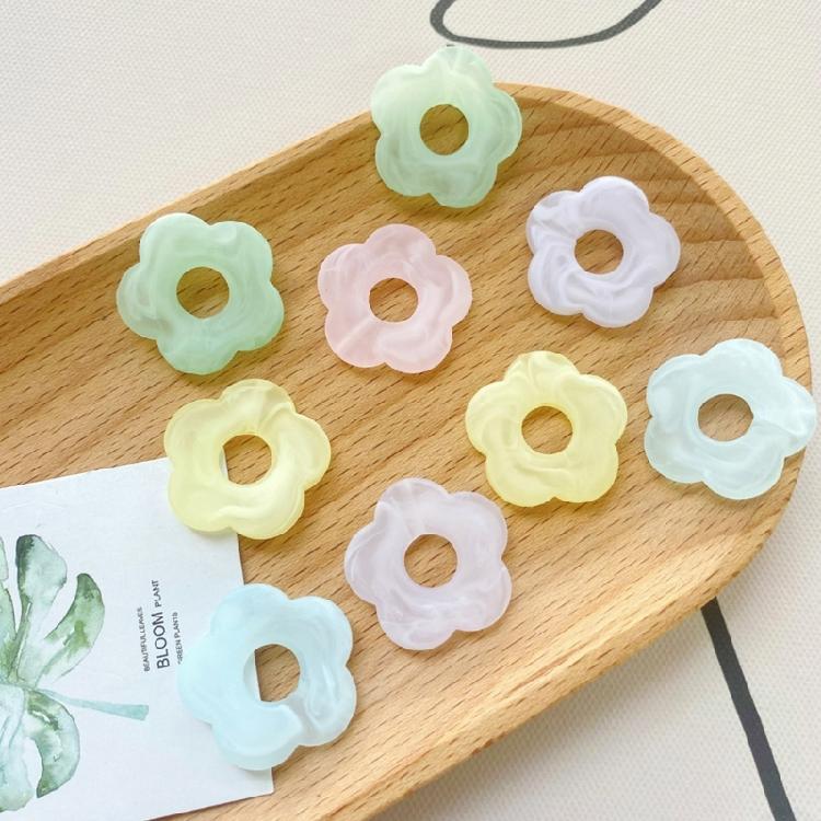 Acrylic Matte Flower Charm Pendants Single Holes Matte Flowers Charm Loose Charm Beads Jewelry Making Accessories