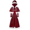 Vestido de Navidad de Patinadora con Capucha para Mujer - Disfraz de Cosplay de Papá Noel