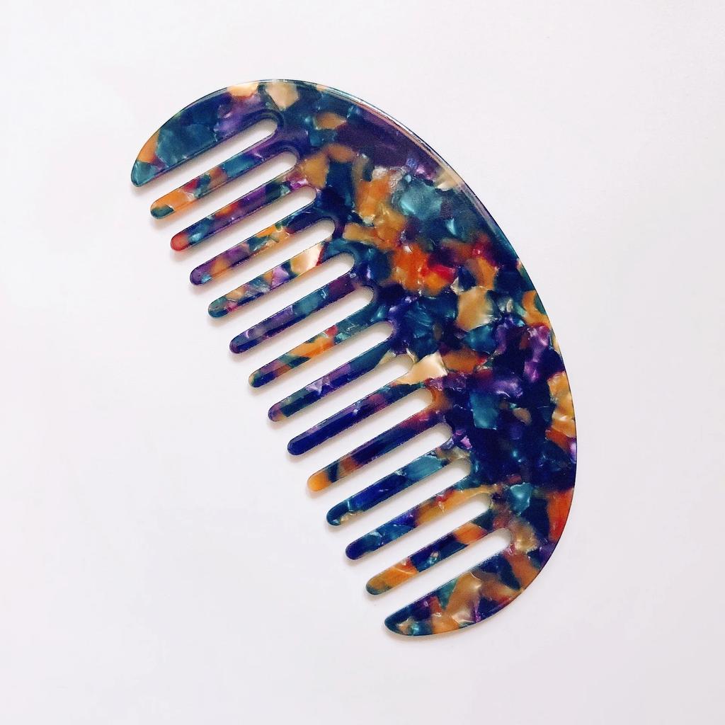 Pettini per capelli in acetato a denti larghi Antistatici Spazzola per capelli da massaggio Parrucchiere Colorato Salone di acconciatura Styling Accessori da viaggio