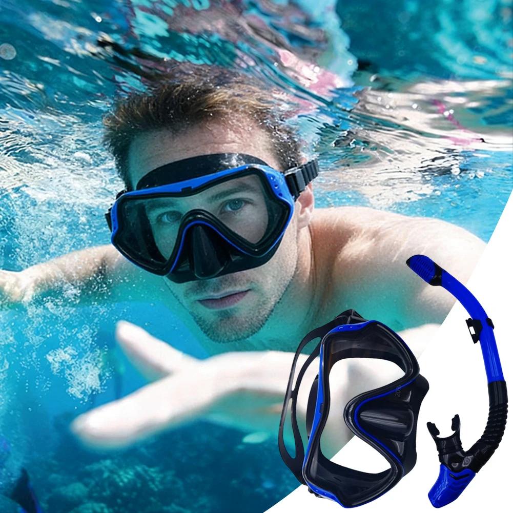 1Set Professional Snorkel Diving Mask Snorkels Goggles Glasses Diving Goggles Swimming Tube Set Snorkel Mask Adult Unisex
