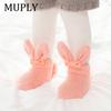 Winter Dicke Korallenfleece Baby Mädchen Jungen Socken Niedlicher Hase Langohr Hase Warme Rutschfeste Socken Mädchen Weiche Kleinkindsocken