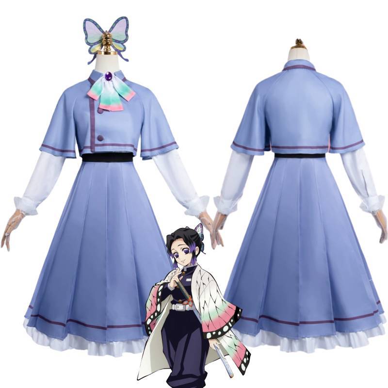 Demon Slayer Butterfly Ninja Cosplay Costume With Accessories For Anime Role Play