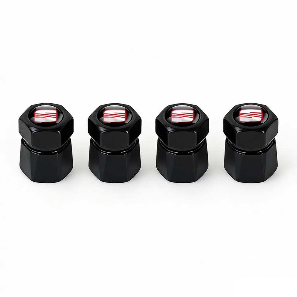 Wzbn2 4Pcs Car Decoration Wheel Tire Valve Caps Cover Badge For SEAT Ibiza Cupra FR Racing Arona Ateca Altea Arosa E-Racer Formentor