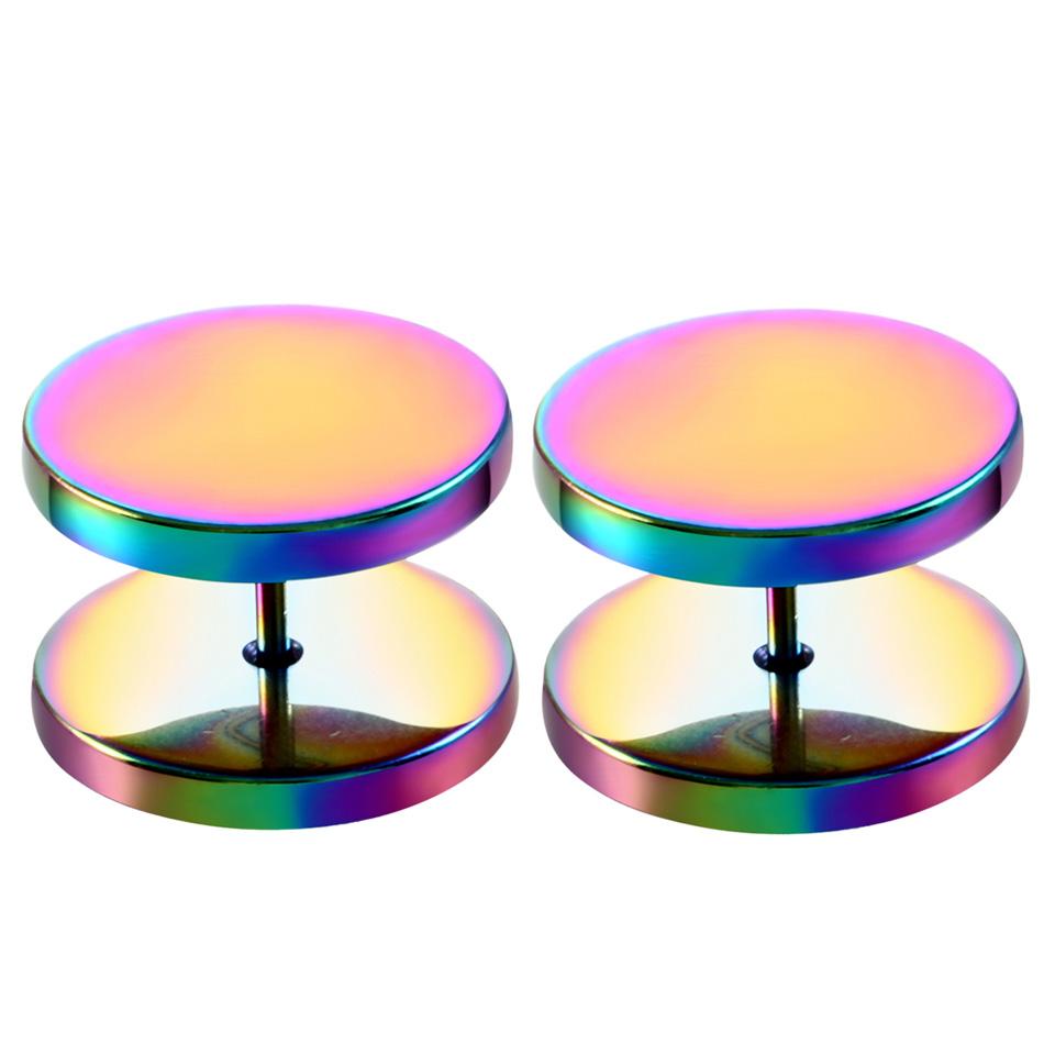 2pcs/lot Fashion Steel Punk Stud Earrings For Men and Women Gothic Pop Hip Hop Fake Earrings Jewelry Gift 6-14mm