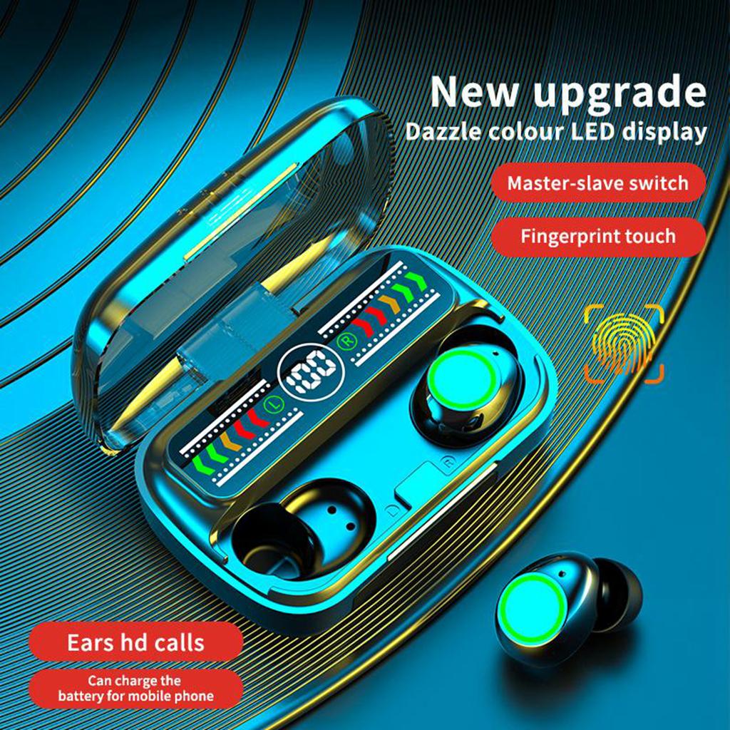 2023 Nye TWS Bluetooth 5.0 Headset Digital Display CVC8.0 Støyreduksjon Touch Control Stereo Hodetelefon Vanntette sportsørepropper for alle telefoner
