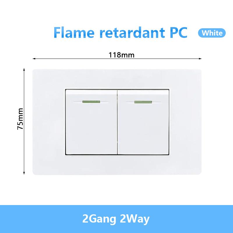 EU Korea Stromstecker mit 16A USB-Steckdose, Elektrisches 2-Wege-Lichtschalter-Panel, Universelle USB-Typ-C 20W Schnellladebuchse 220V