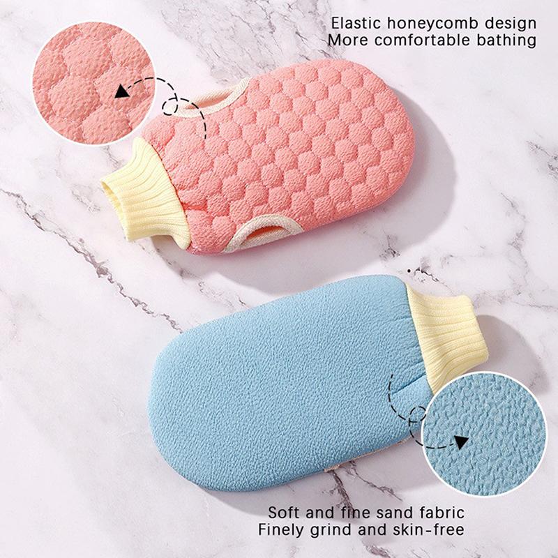 Two-Sided Bath Scrub Glove Bath For Peeling Exfoliating Body Cleaning Dead Skin Gloves For Shower Body Brush Towel Spa Foam Body
