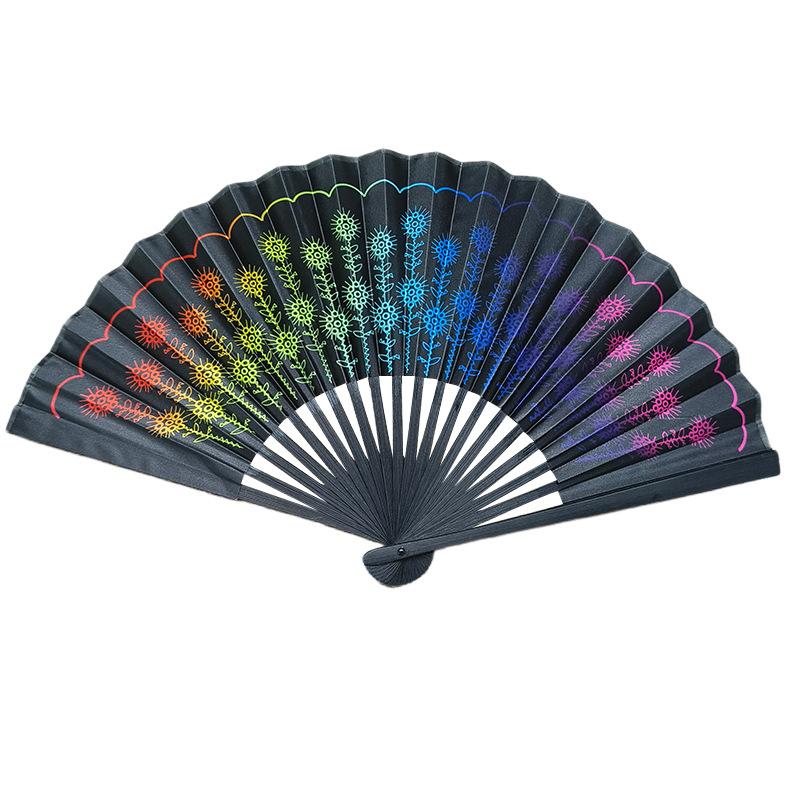 23cm Large Chinese Folding Hand Rave Fan Art Craft Gift Wedding Dance Hand Fan Festival Party Fan Gift Fan Home Decor Drag