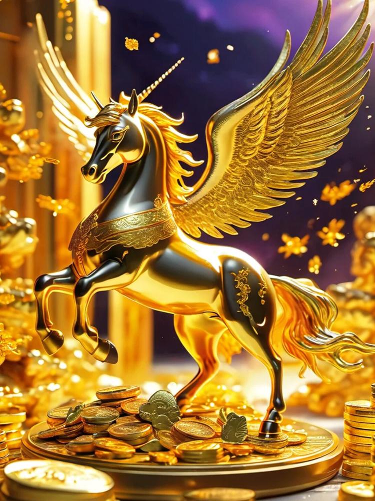 5D DIY Diamond Painting Gold White Swings Unicorn Cross Stitch Kit Full Diamond Embroidery Mosaic Art Picture Rhinestone 2024
