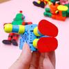 Wooden Transforming Elastic Robot, Children's Wooden Early Education Toy(Random Color)