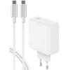 Charger - Bigben - 65W - Power Delivery - GaN - USB C/USB C Cable White