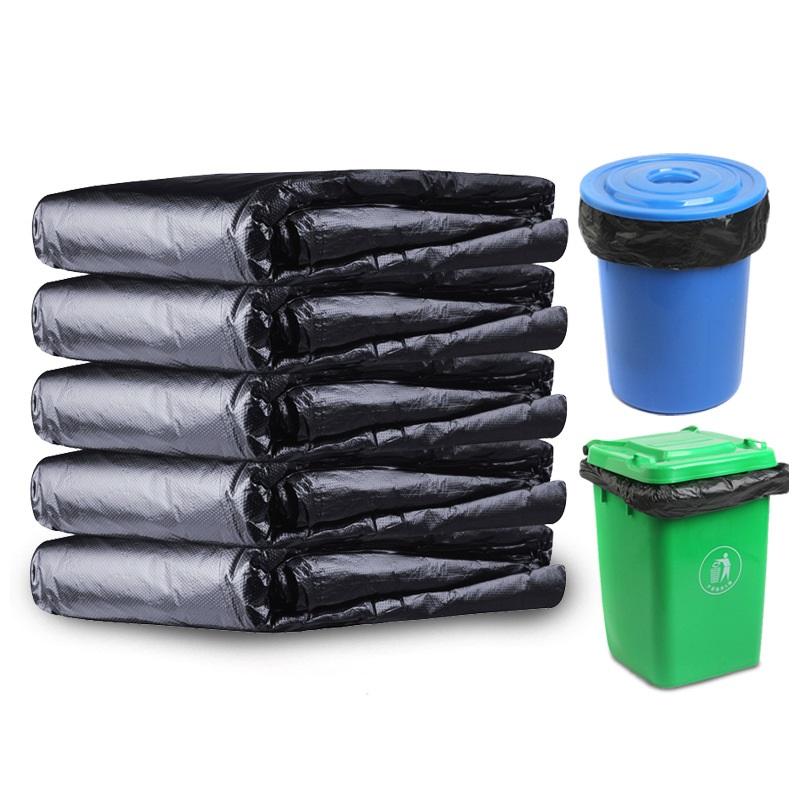 100Pcs 50X60Cm Black Outdoor Disposable Plastic Garbage Bag, Large Capacity And Thickness, Leak-Proof And Durable