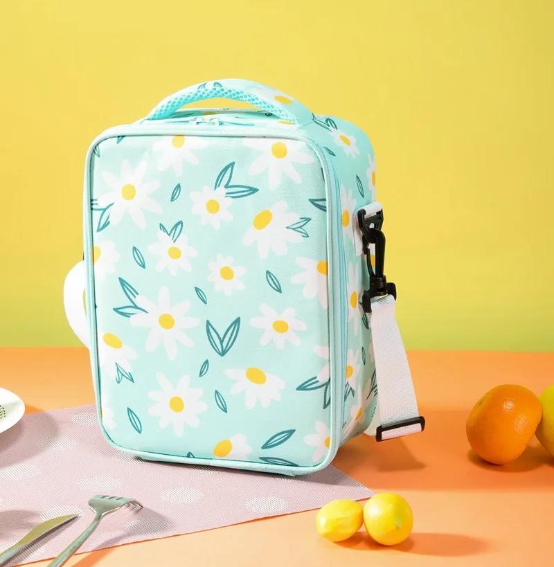 Portable Children's Cartoon Tote Thermal Lunch Box Bag Oxford Cloth Insulated Aluminum Foil Printed Lunch Box Bag Office Student