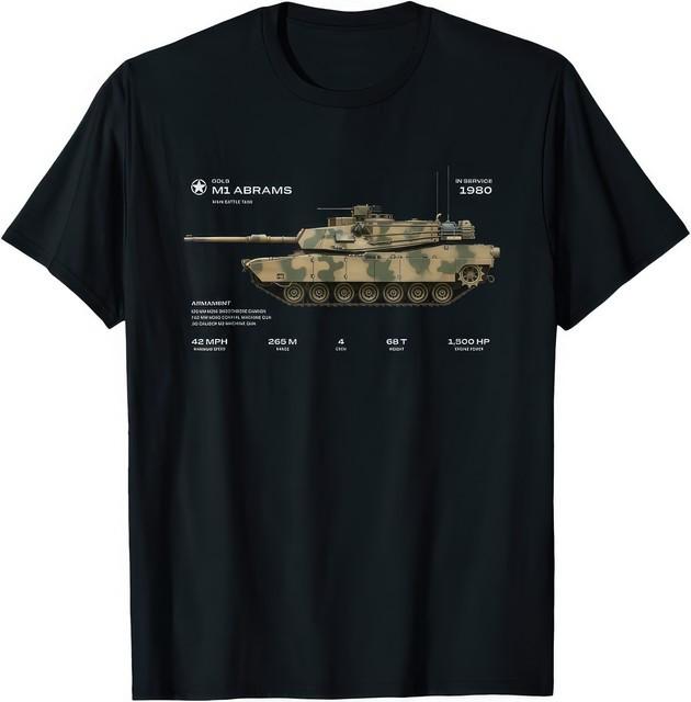 M1 Abrams Tank Military Armored Vehicle Graphic T-Shirt XXXL