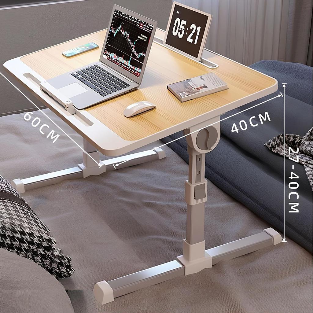 Vinnatsu Bed Desk Folding Table Low Table Office Desk Lap Desk Folding Lap Desk Arm Protection PC Computer Table Height Adjustable Angle Lightweight