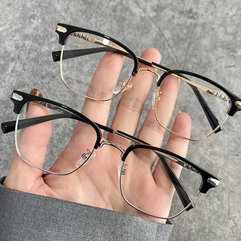 Half Frame Arrow Myopia Glasses for Men Women Anti Blue Light Near Sight Glasses Fashionable Minus Eyeglasses Diopters 0 To -4.0
