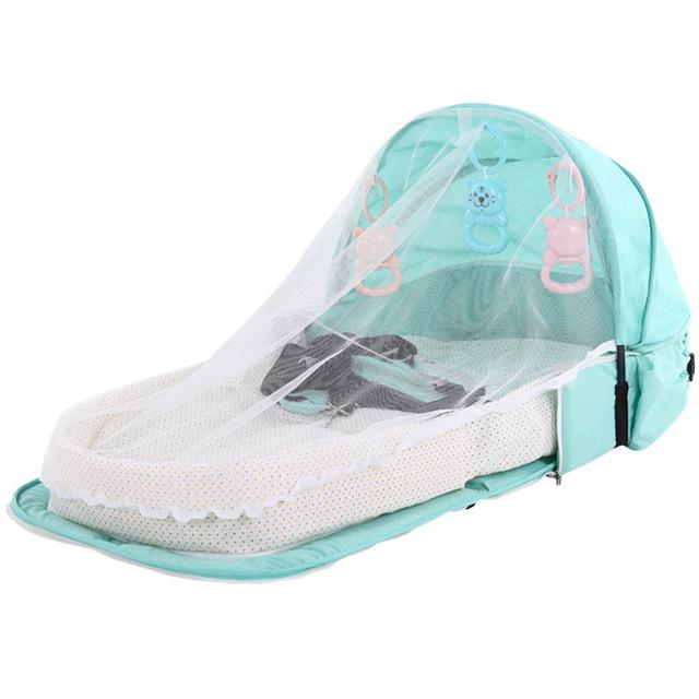 Baby Travel Portable Mobile Crib Baby Nest Cot Newborn Multi-function Folding Bed Child Foldable Chair with Toys Mosquito Net