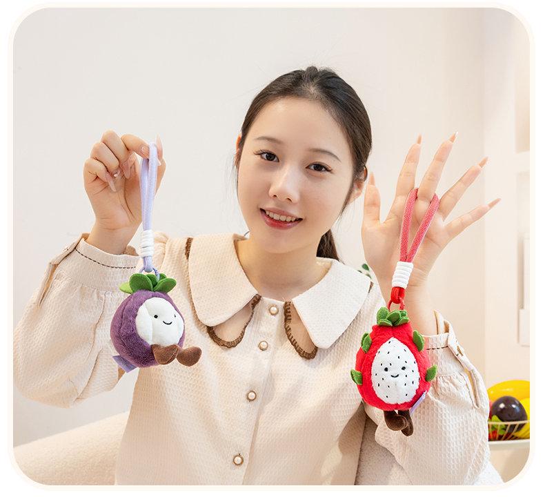 Fruit Plush Toys: Strawberry, Mangosteen, Watermelon, Pear - Tossable Figurines & Wedding Gift Dolls