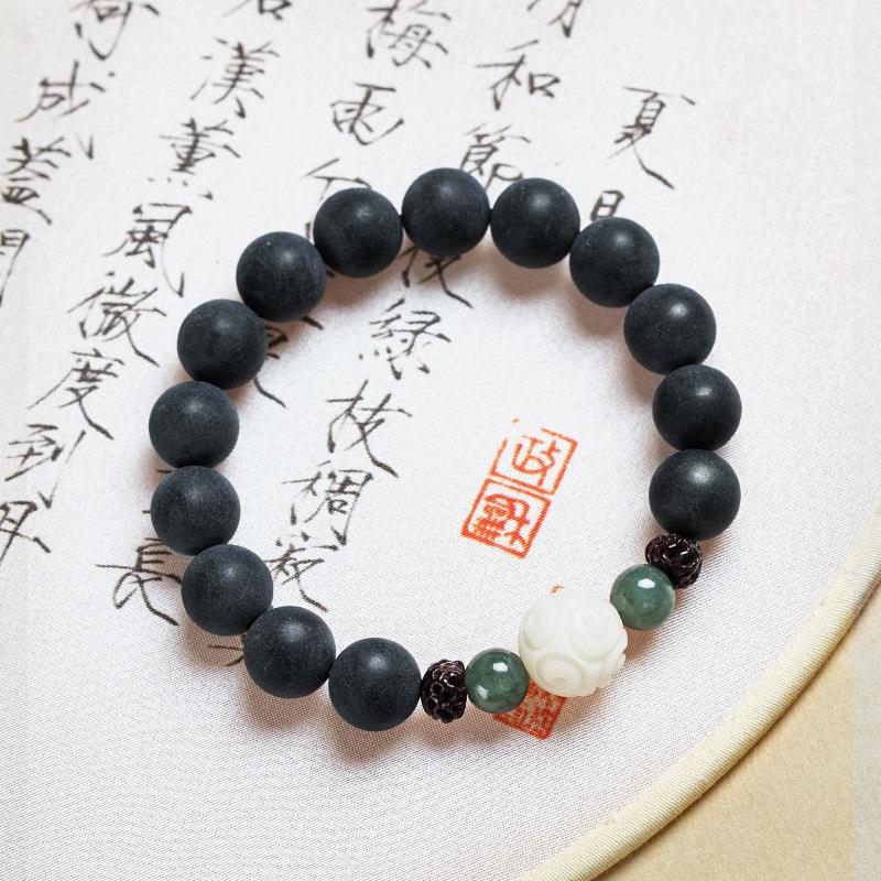 

Original medicinal amber bodhi root beads, medicinal amber Buddhist beads, bracelet accessories, good luck beads for men and women, couples 6mm-Single Circle