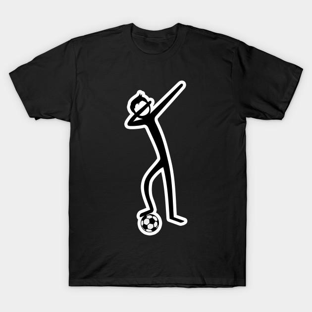 Men Black Print T-shirt Dabbing Stick Figure - Soccer I No-Cut Transfer Paper Print Cotton Tshirt 2XL чёрный