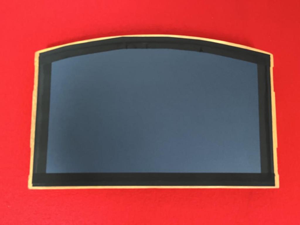 [USED] 24.5cm tall R-shaped three-fold folding screen with ball and cherry blossom pattern