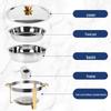 Round Stainless Steel Buffet Stove - Golden Food Warmer for Hotels & Restaurants