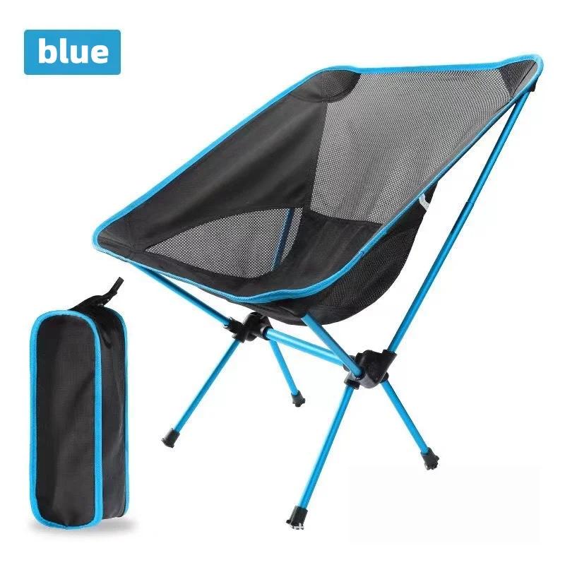 

Ultralight Portable Folding Camp Chair - 250LB Capacity with Carry Bag & Side Pockets, Aluminum Frame for Beach Camping Fishing синій