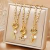New Creative Shiny Zirconia Conch Flower Wings Theme Pendant Necklace New Fashion Woman Female Vacation Jewelry Accessories