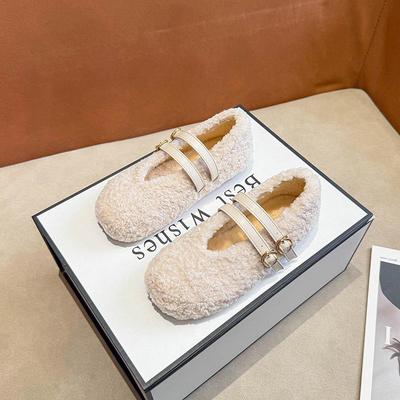 Scarpe Bean in Lana d'Agnello Autunno/Inverno 2025: Mocassini in Cotone Vellutato, Scarpe Pelose con Suola Morbida, Calzature da Esterno per Donne e Ragazze