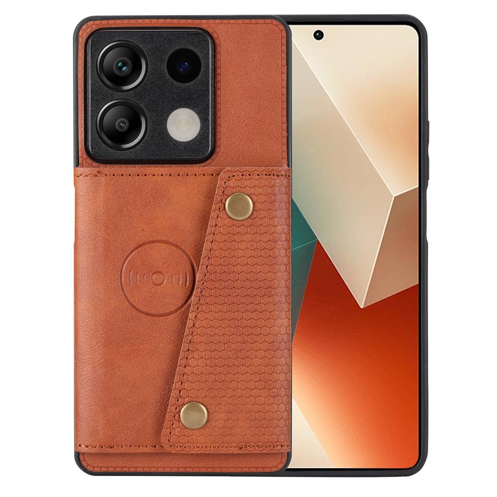 For Xiaomi Redmi Note 13 5G Case PU Leather+TPU Anti-Fall Phone Cover with Card Holder