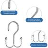 Chrome Shower Curtain Hooks Double Sided,Rust Proof Double Shower Curtain Rings for Bathroom Shower Rods, Anti-Drop Double Shower Rings for Curtain,