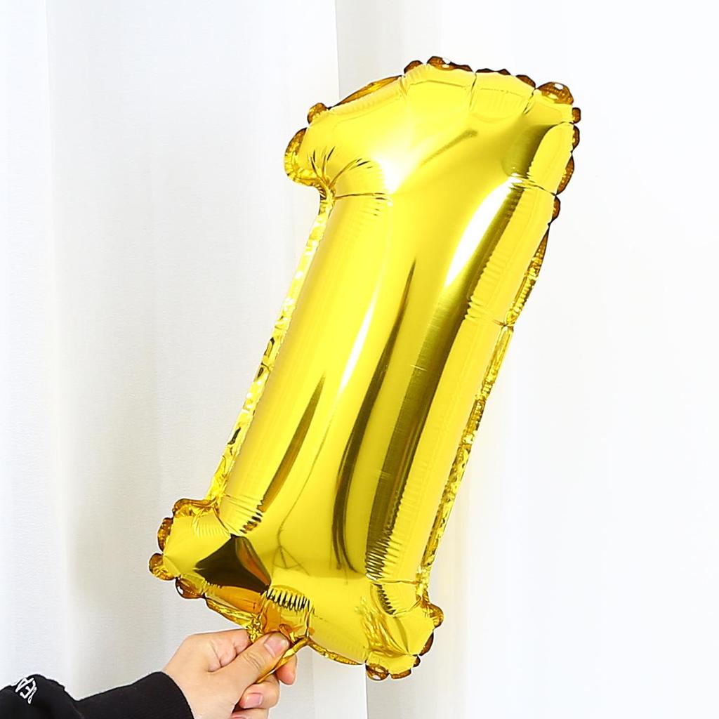 Silver & Gold 16-inch Number Balloons (0-9) - Popular Wedding Decoration & Street Vendor Item