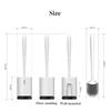 Silicone Toilet Brush Deep Cleaner Soft Bristle Bathroom Toilet Brush Holder Set  Wall Hanging Household Flexible Cleaning Brush
