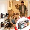 Magnetic Shoe Rack Expandable Double-Layer Slippers Organizer Wall Mounted Sneakers for Homeowners Renters Dwellers Collectors