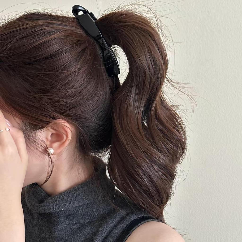 Korean Leopard Print Bow Hair Claw: Extra Large High-End Half Updo Clip for Women