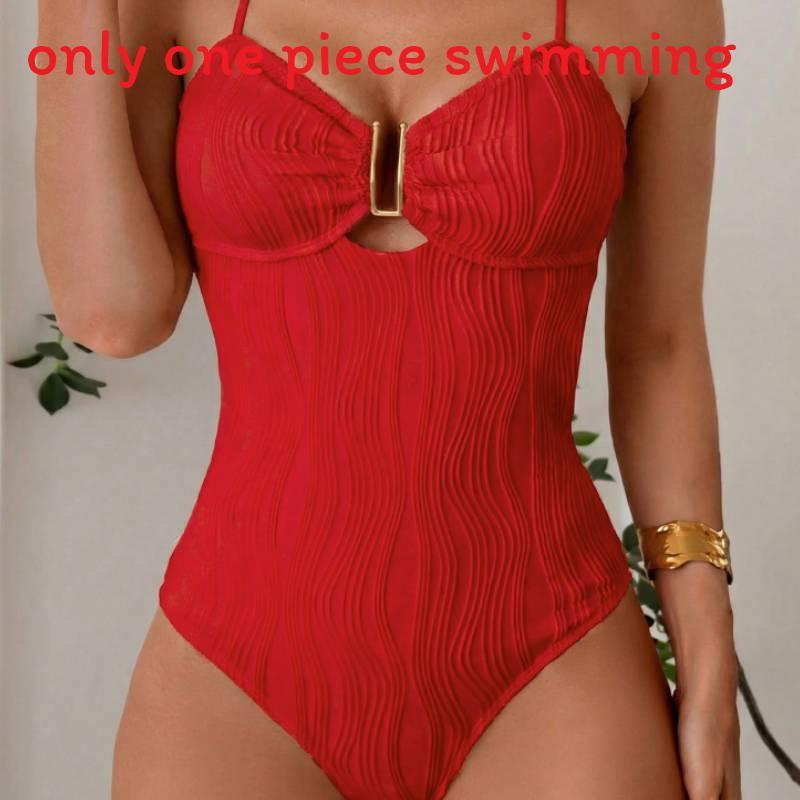 Elegant Polyester One Piece Swimsuit For Women With Tie Straps For Water Sports And Pool Use
