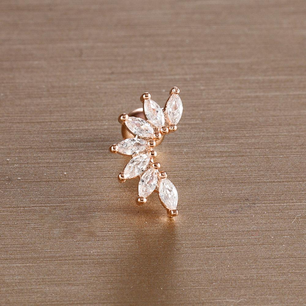 1PC 6 Styles Stainless Steel Mini Zircon Cartilage Piercing Stud Earring For Women Helix Tragus Piercing Women's Body Jewelry