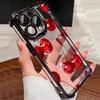 Fashion Cherry Pattern Electroplated AntiDrop Clear Phone Case For Samsung Galaxy S25 Ultra S24 S23 S22 S21 Plus FE Clear Cover