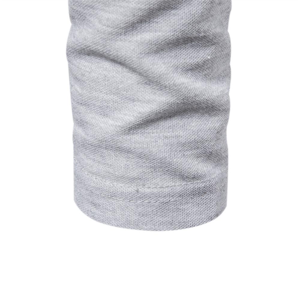 Men's Spring Autumn Turn Down Collar Cotton Polo Shirt Fashion Casual Deer Embroidery Long Sleeve Button Top