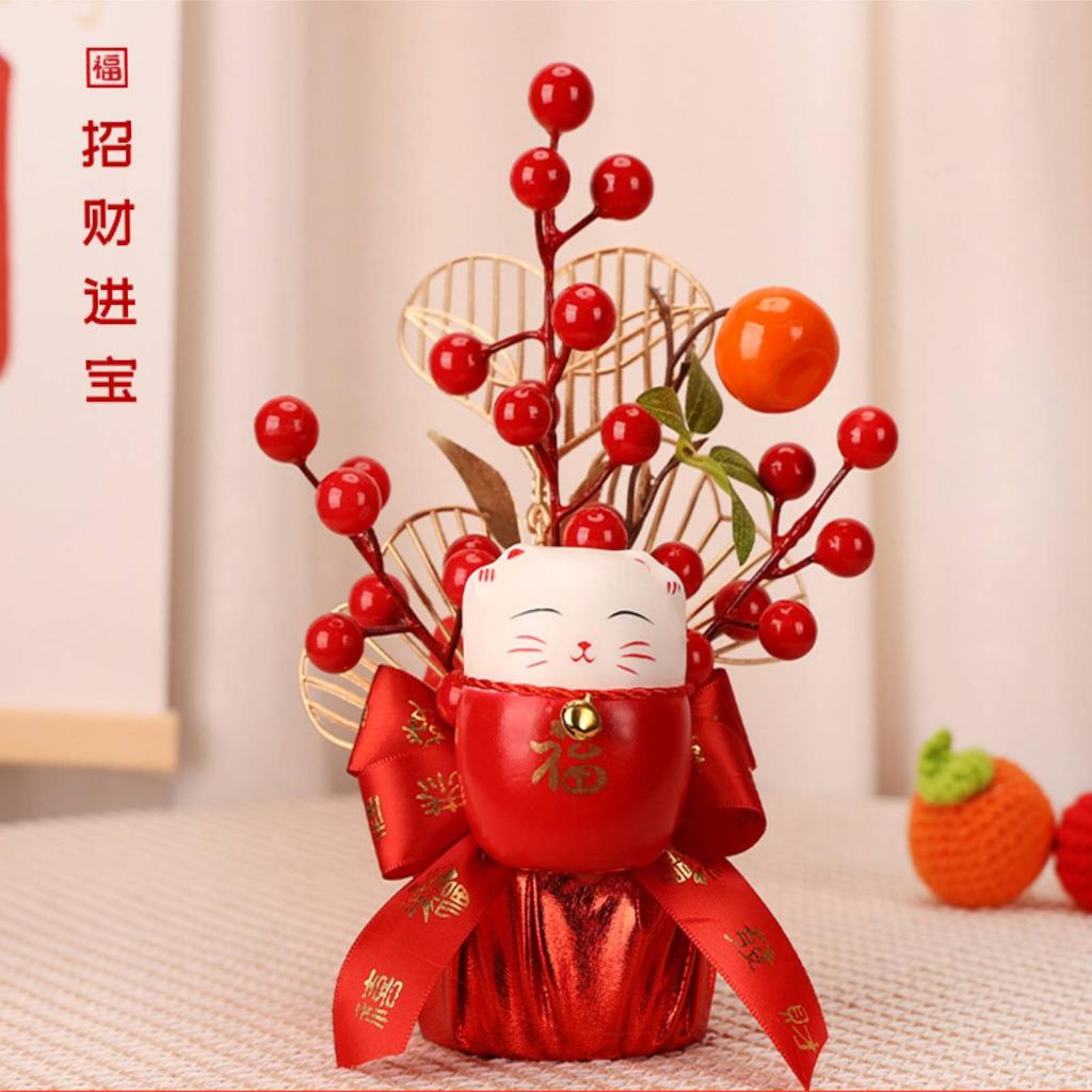 Chinese Lunar Year Decoration Gift Lucky Tree Artificial Potted for China Spring Festival Office Birthday Graduation Wedding