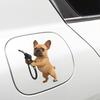 Fun Fuel Cap Sticker Cute Dog Cat Mouse Car Sticker Waterproof