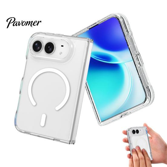 Non-slip Foldable Phone Case Magnetic Slim Protective for IPhoneDuo 2026, Clear Anti-yellowing Acrylic Cover Precision Cutout with Grip & Precise